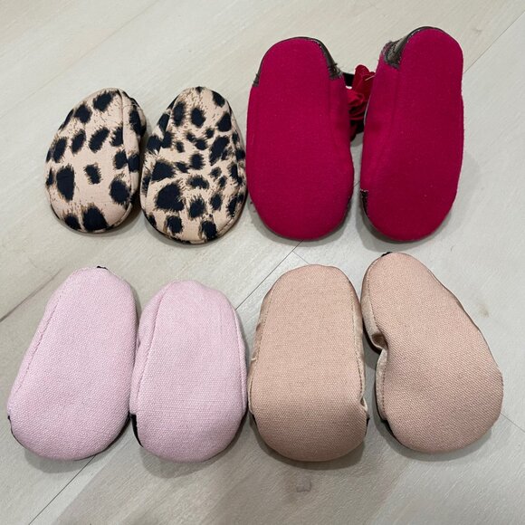 🛍️ 2/$30: 4 pairs Baby Gap Infant Shoes 3-6month & 6-12 month Soft Cloth - Picture 7 of 7